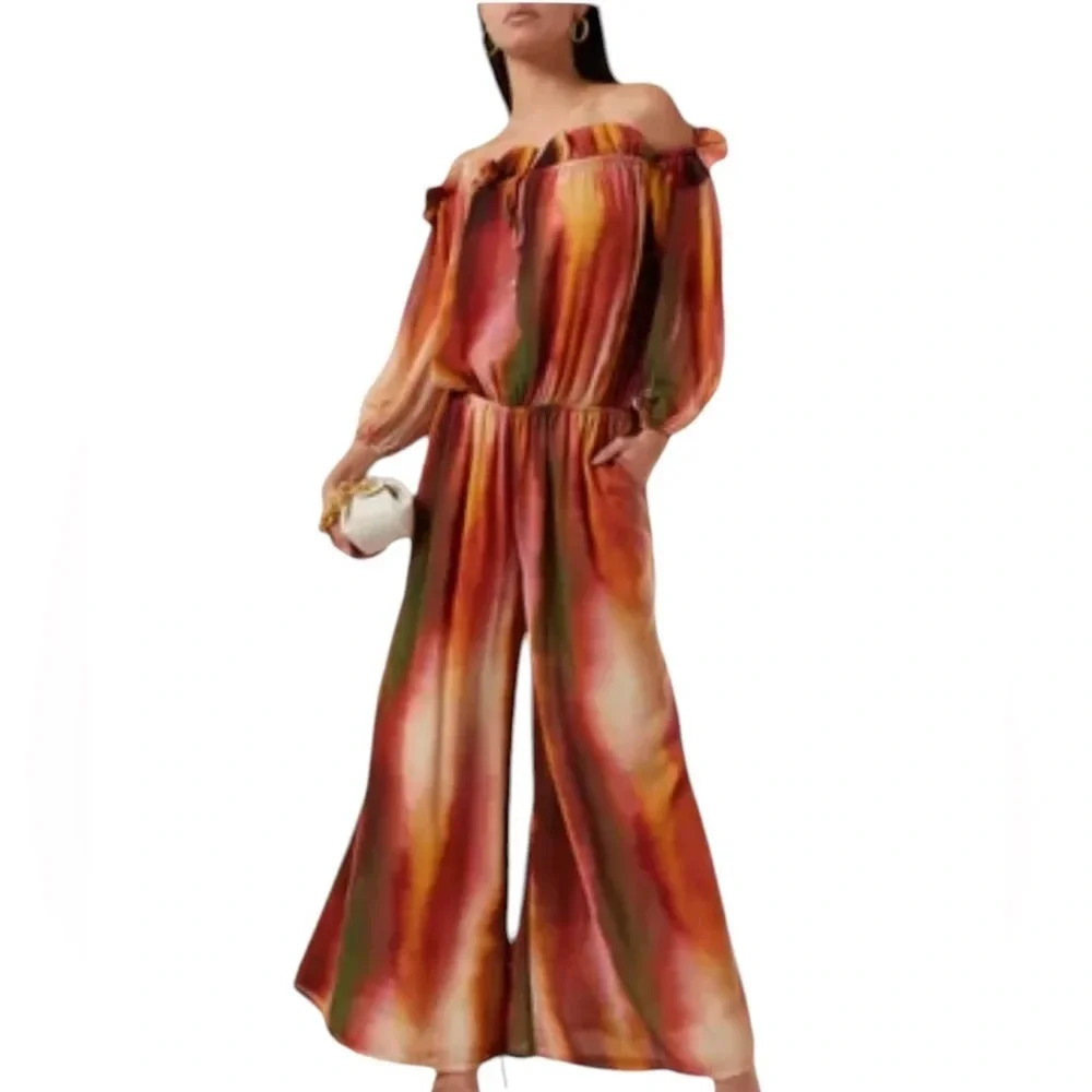 Misa Los Angles Surya Ombre Stripe Wide Leg Jumpsuit Boho Size XS NWT